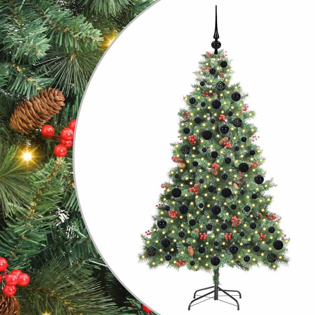 vidaXL Artificial Christmas Tree 300 LEDs Warm White PVC and Metal