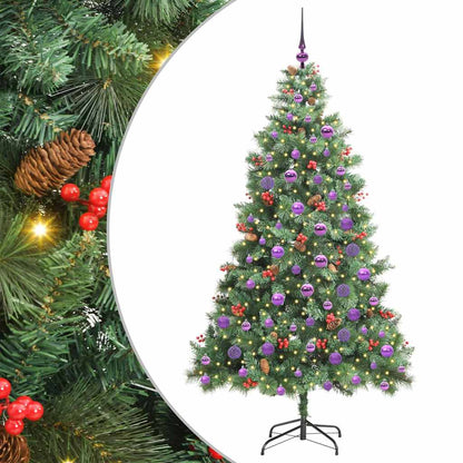 vidaXL Artificial Christmas Tree 300 LEDs Warm White PVC and Metal