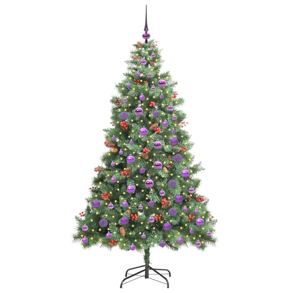 vidaXL Artificial Christmas Tree 300 LEDs Warm White PVC and Metal