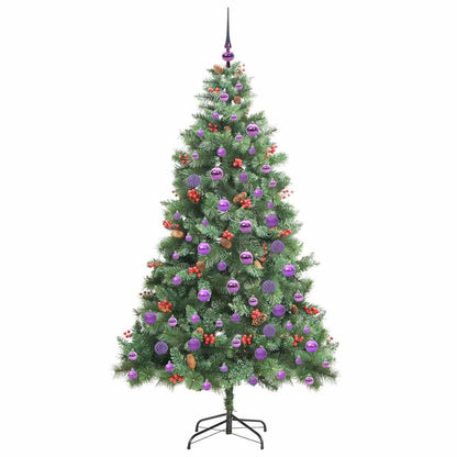 vidaXL Artificial Christmas Tree 300 LEDs Warm White PVC and Metal