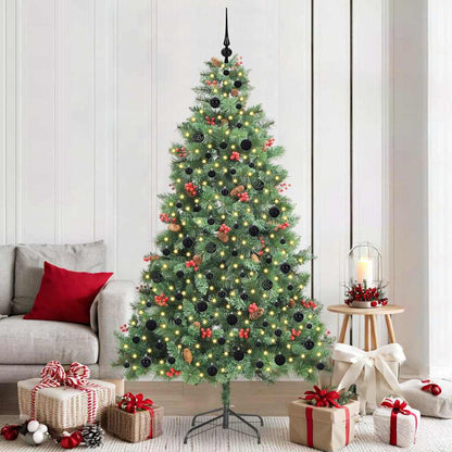 vidaXL Artificial Christmas Tree Green 210 cm PVC and Metal