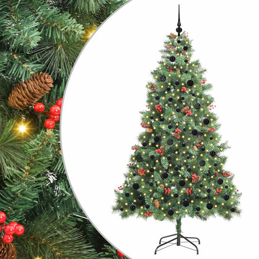 vidaXL Artificial Christmas Tree Green 210 cm PVC and Metal