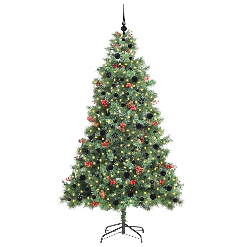 vidaXL Artificial Christmas Tree Green 210 cm PVC and Metal