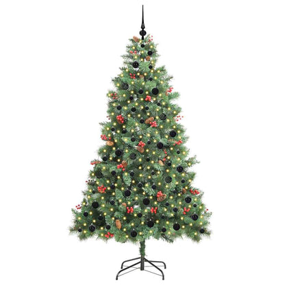 vidaXL Artificial Christmas Tree Green 210 cm PVC and Metal