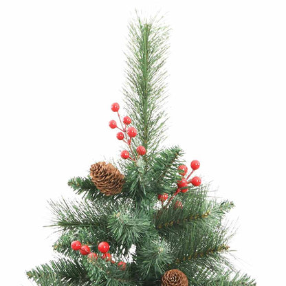 vidaXL Artificial Christmas Tree Green 210 cm PVC and Metal