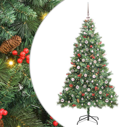 vidaXL Artificial Christmas Tree Green 210 cm PVC and Metal