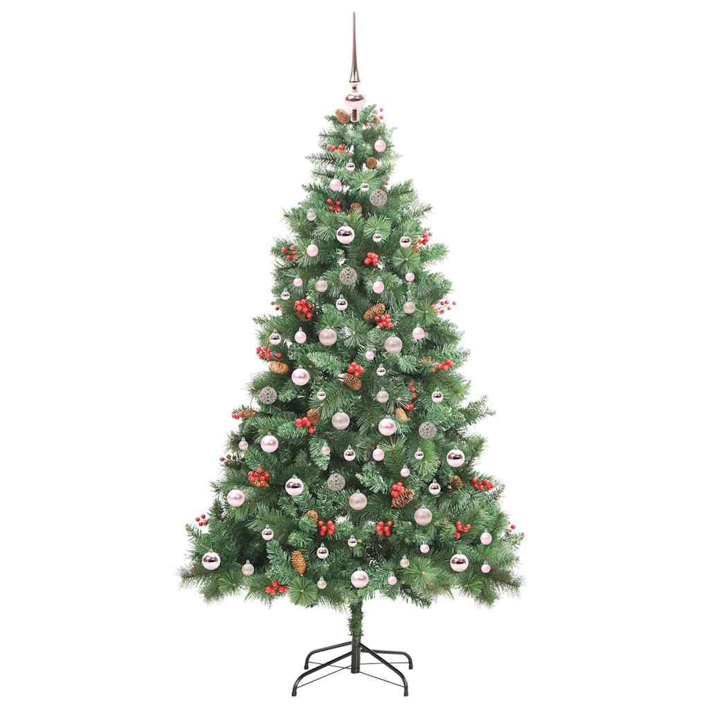vidaXL Artificial Christmas Tree Green 210 cm PVC and Metal