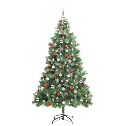 vidaXL Artificial Christmas Tree Green 210 cm PVC and Metal