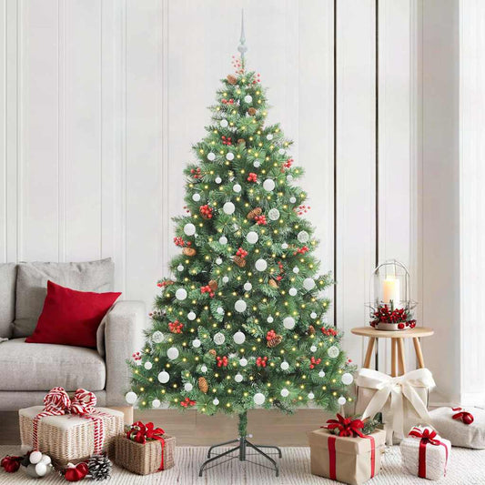 vidaXL Artificial Christmas Tree Green 210 cm PVC and Metal