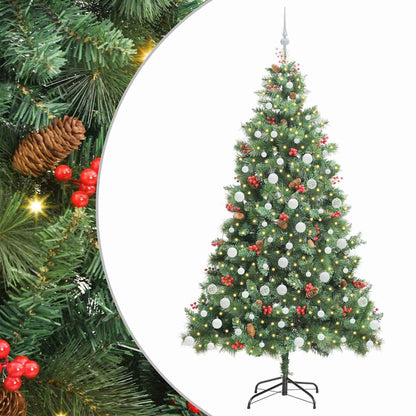vidaXL Artificial Christmas Tree Green 210 cm PVC and Metal