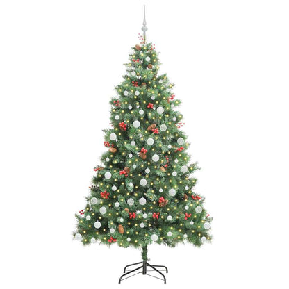 vidaXL Artificial Christmas Tree Green 210 cm PVC and Metal