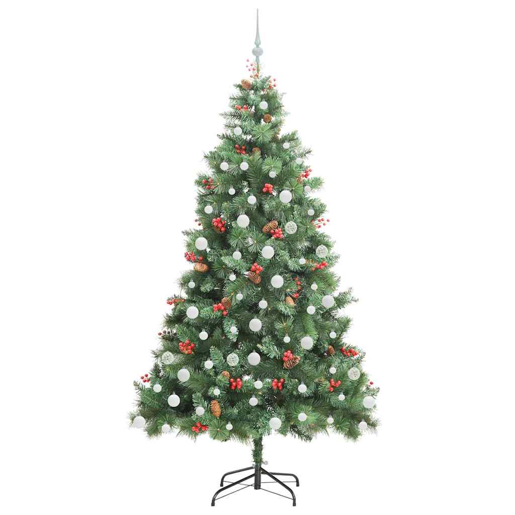 vidaXL Artificial Christmas Tree Green 210 cm PVC and Metal