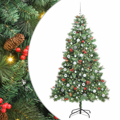 vidaXL Artificial Christmas Tree 300 LEDs Warm White PVC and Metal