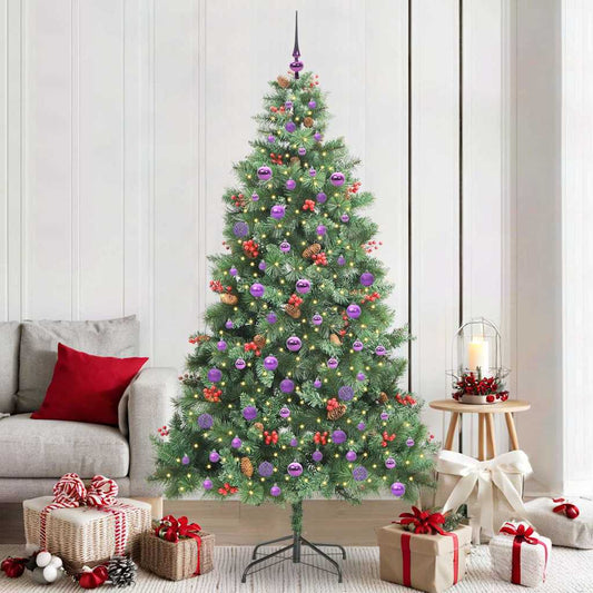 vidaXL Artificial Christmas Tree Green 210 cm PVC and Metal