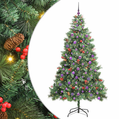vidaXL Artificial Christmas Tree Green 210 cm PVC and Metal