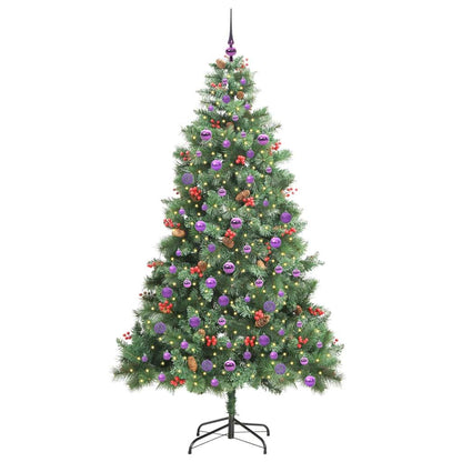 vidaXL Artificial Christmas Tree Green 210 cm PVC and Metal
