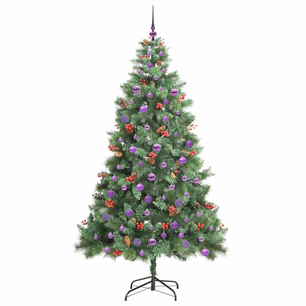 vidaXL Artificial Christmas Tree Green 210 cm PVC and Metal