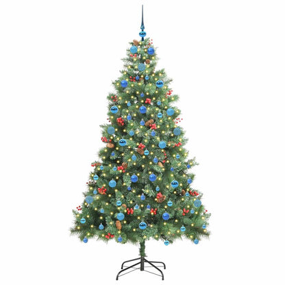 vidaXL Artificial Christmas Tree Green 210 cm PVC and Metal