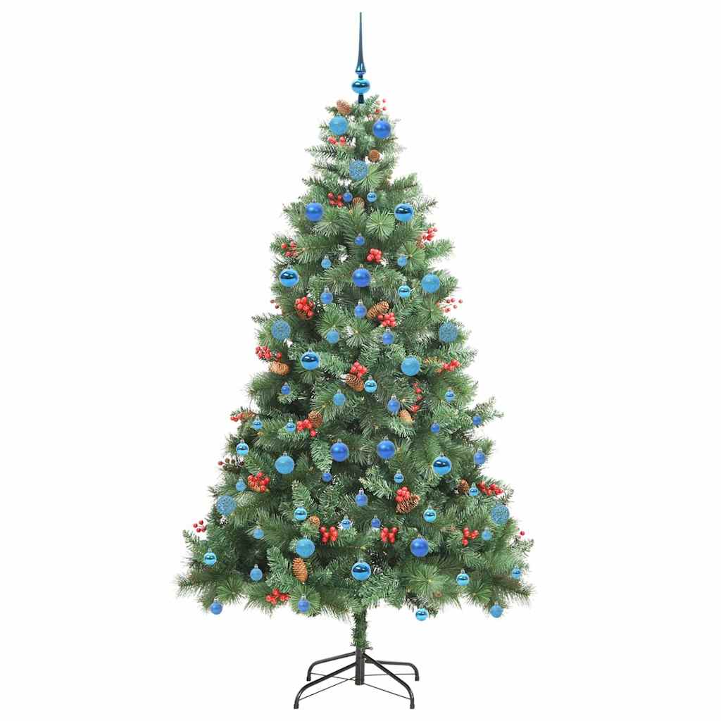 vidaXL Artificial Christmas Tree Green 210 cm PVC and Metal