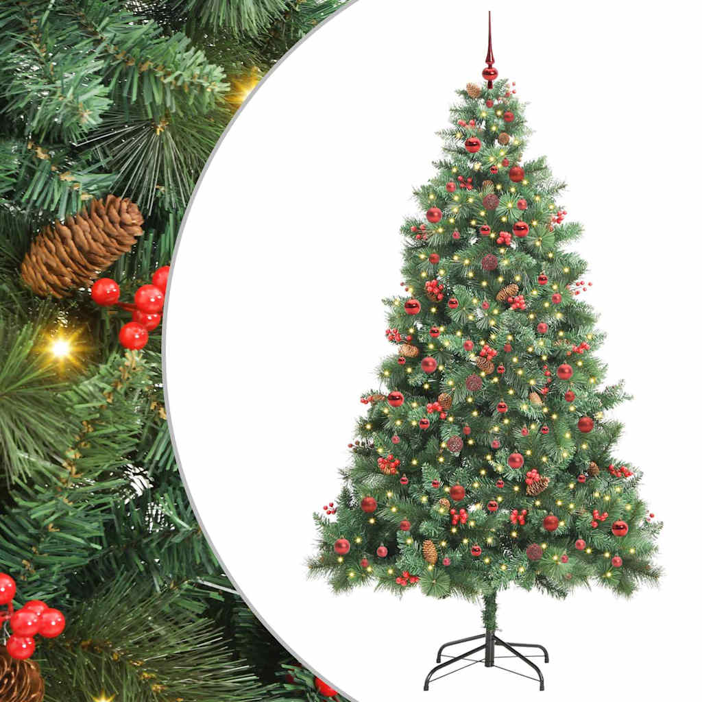 vidaXL Artificial Christmas Tree 300 LEDs Warm White PVC and Metal