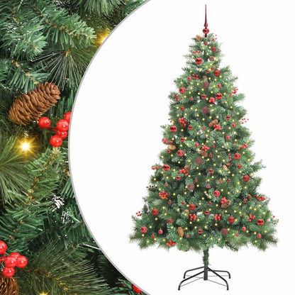 vidaXL Artificial Christmas Tree 300 LEDs Warm White PVC and Metal