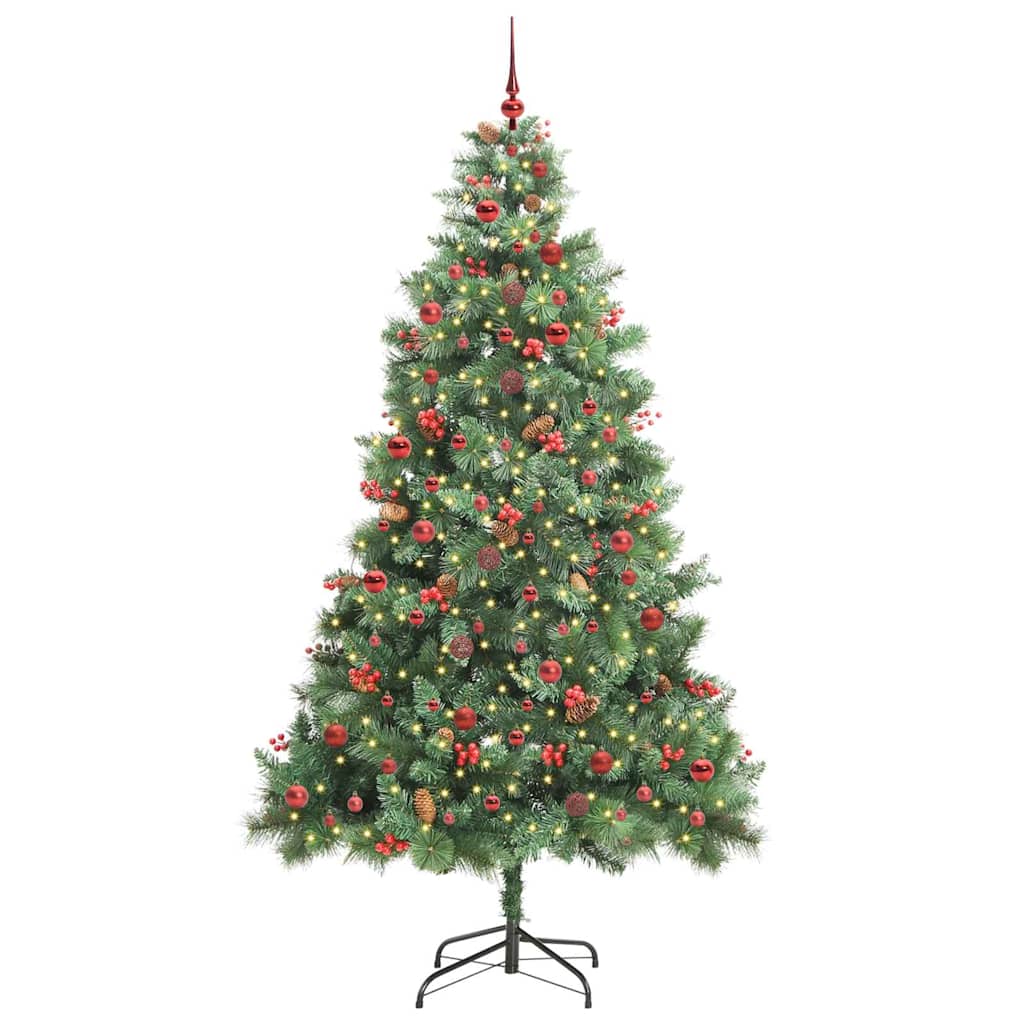 vidaXL Artificial Christmas Tree 300 LEDs Warm White PVC and Metal