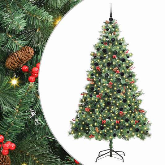 vidaXL Artificial Christmas Tree Green 240 cm PVC and Metal