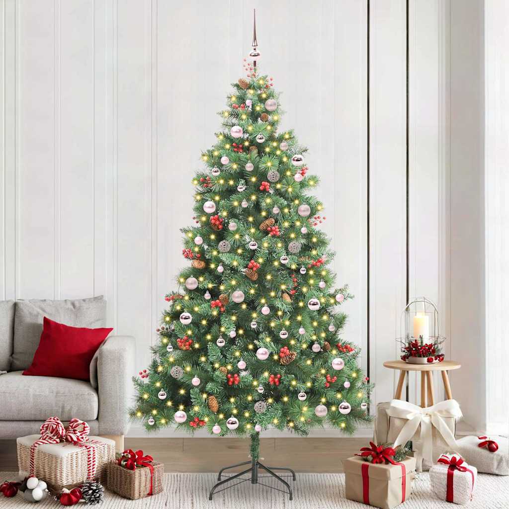 vidaXL Artificial Christmas Tree Green 240 cm PVC and Metal