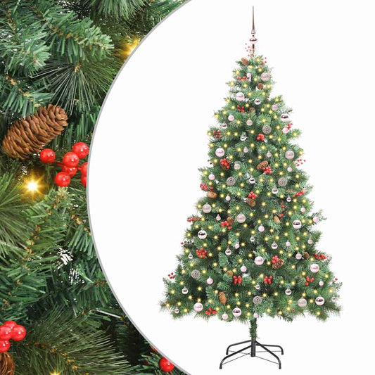 vidaXL Artificial Christmas Tree Green 240 cm PVC and Metal