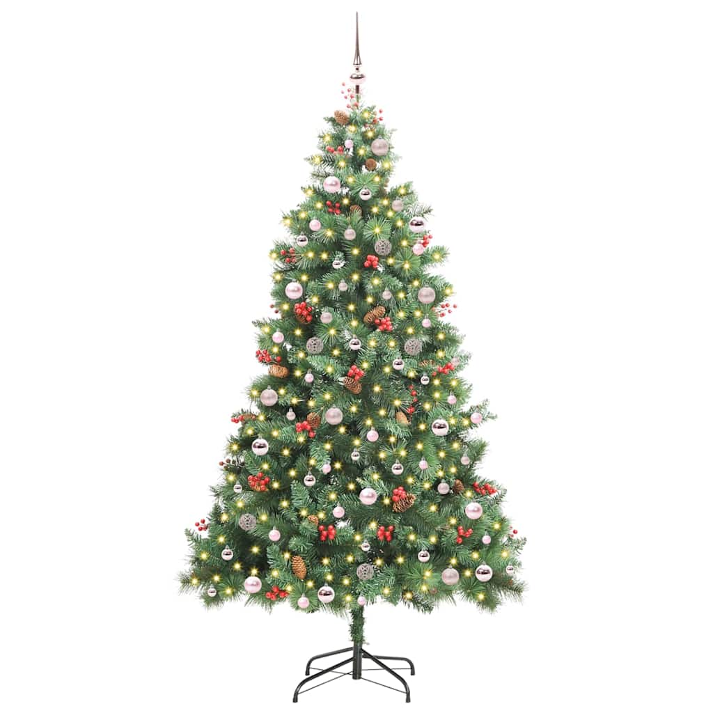 vidaXL Artificial Christmas Tree Green 240 cm PVC and Metal