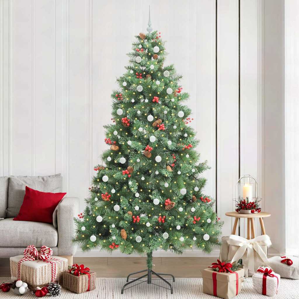 vidaXL Artificial Christmas Tree Green 240 cm PVC and Metal
