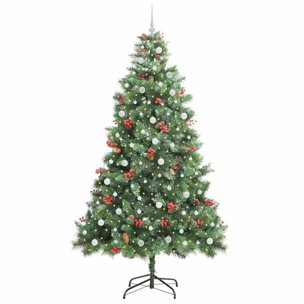 vidaXL Artificial Christmas Tree Green 240 cm PVC and Metal