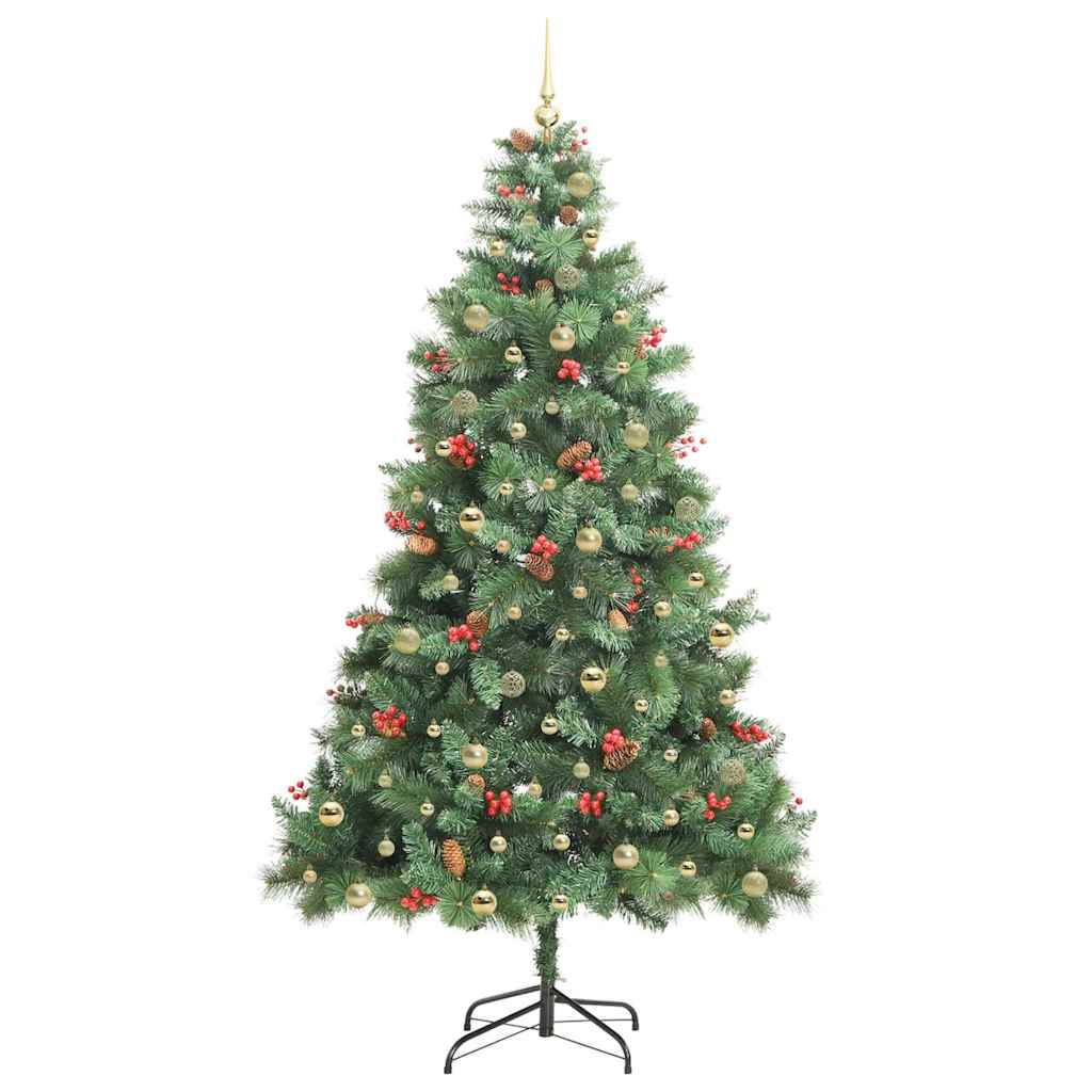 vidaXL Artificial Christmas Tree 300 LEDs Warm White PVC and Metal