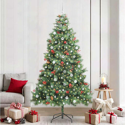 vidaXL Artificial Christmas Tree 300 LEDs Warm White PVC and Metal