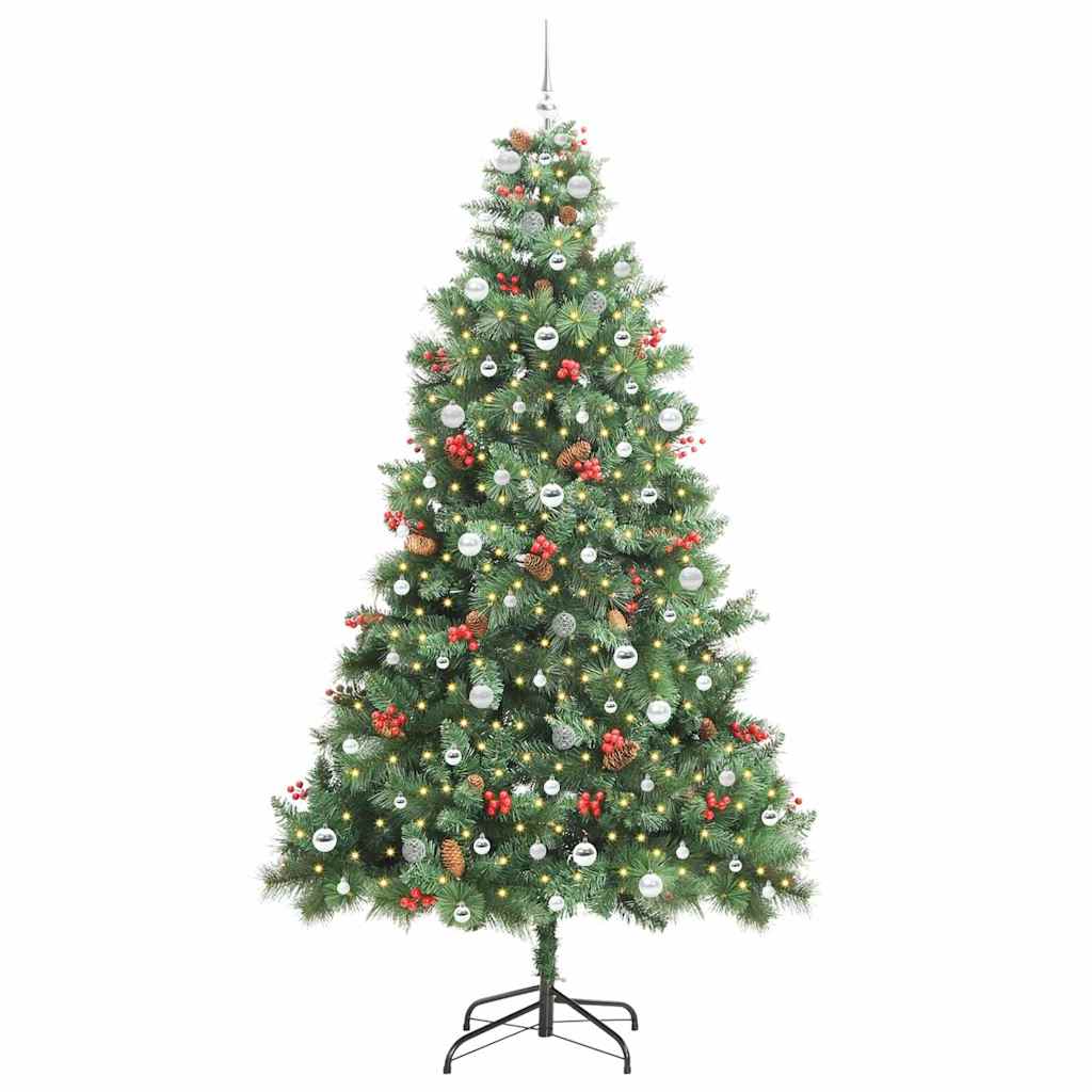 vidaXL Artificial Christmas Tree 300 LEDs Warm White PVC and Metal