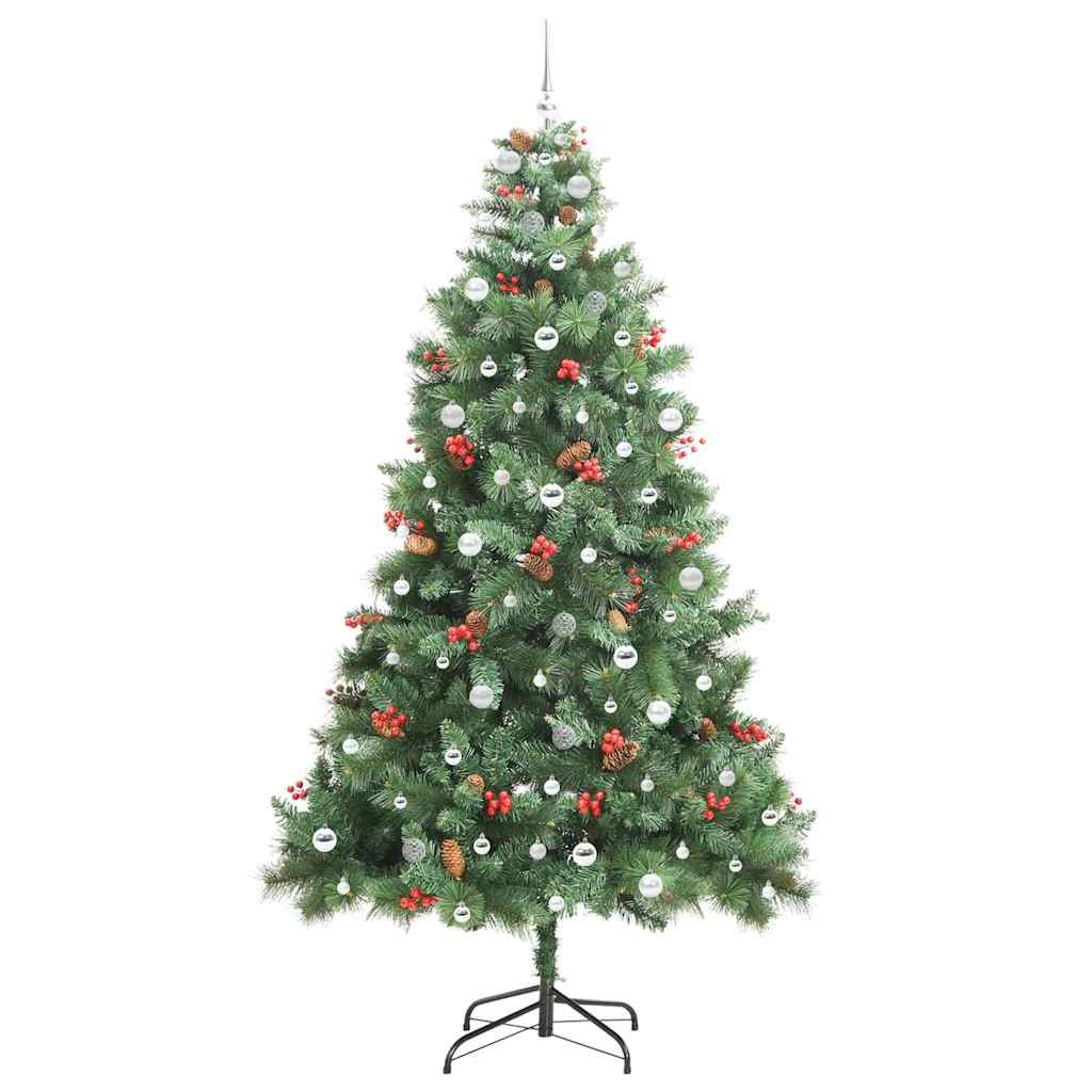 vidaXL Artificial Christmas Tree 300 LEDs Warm White PVC and Metal