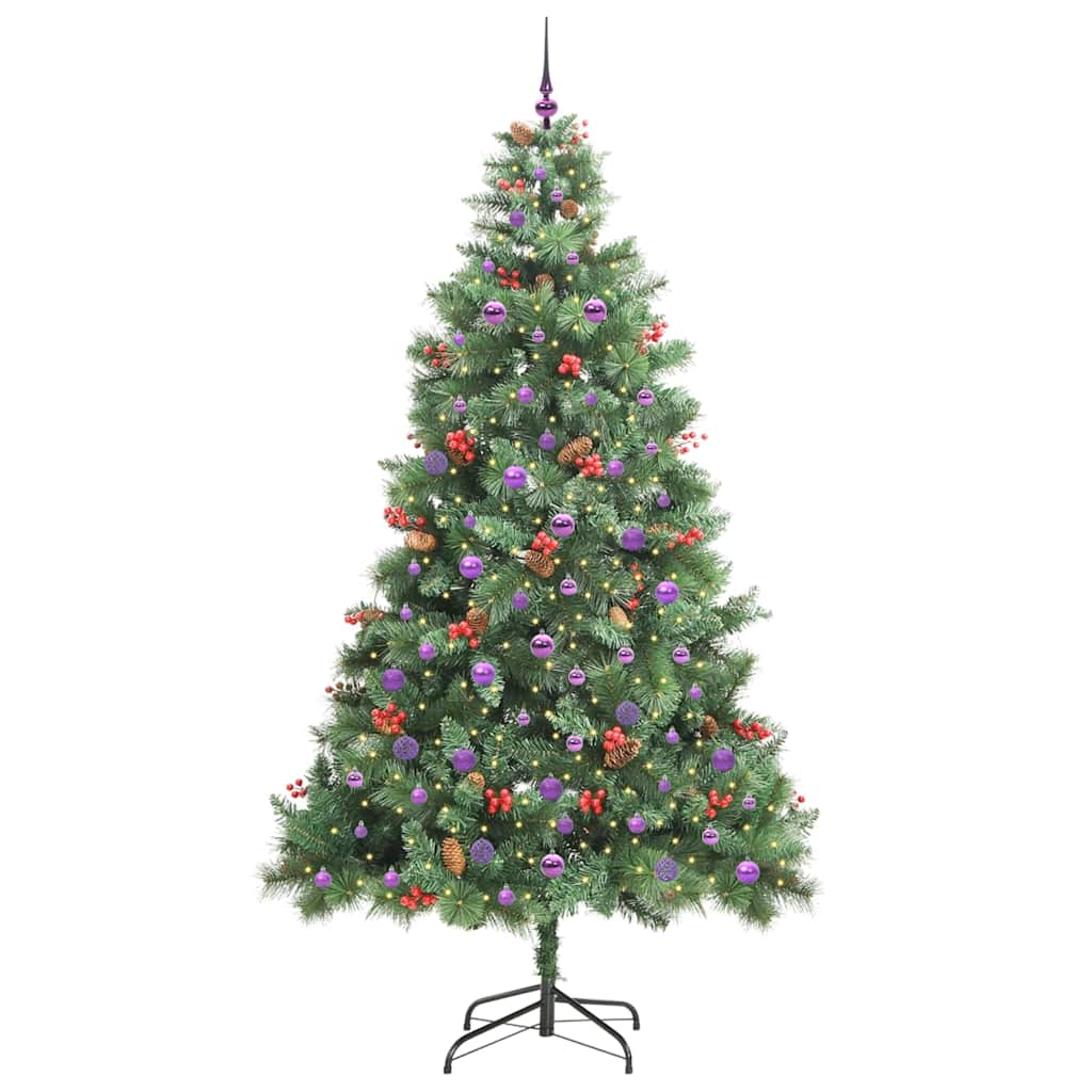vidaXL Artificial Christmas Tree Green 240 cm PVC and Metal