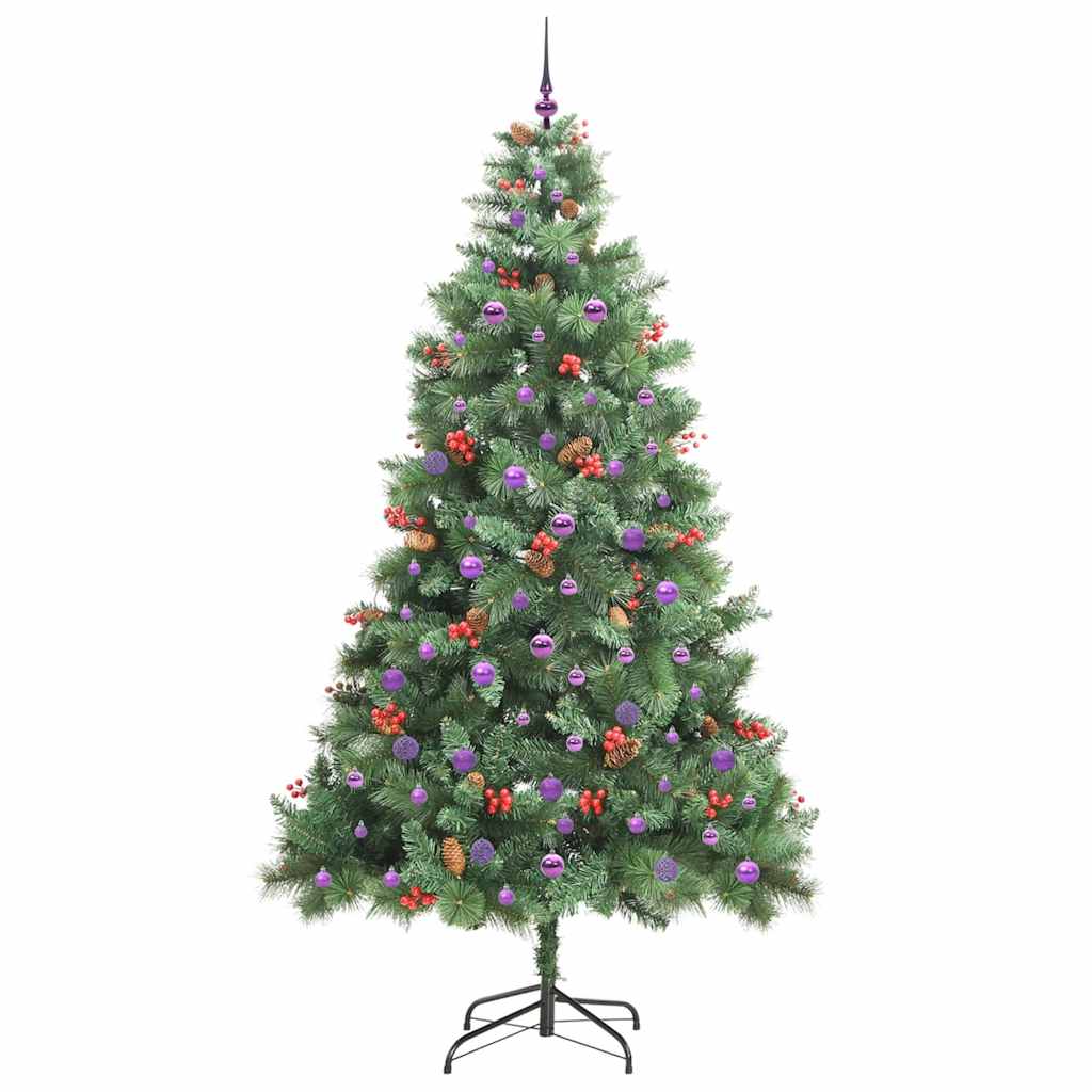 vidaXL Artificial Christmas Tree Green 240 cm PVC and Metal