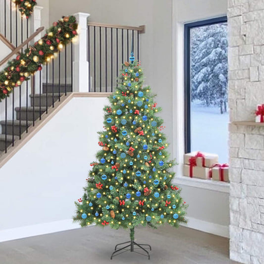 vidaXL Artificial Christmas Tree Green 240 cm PVC and Metal