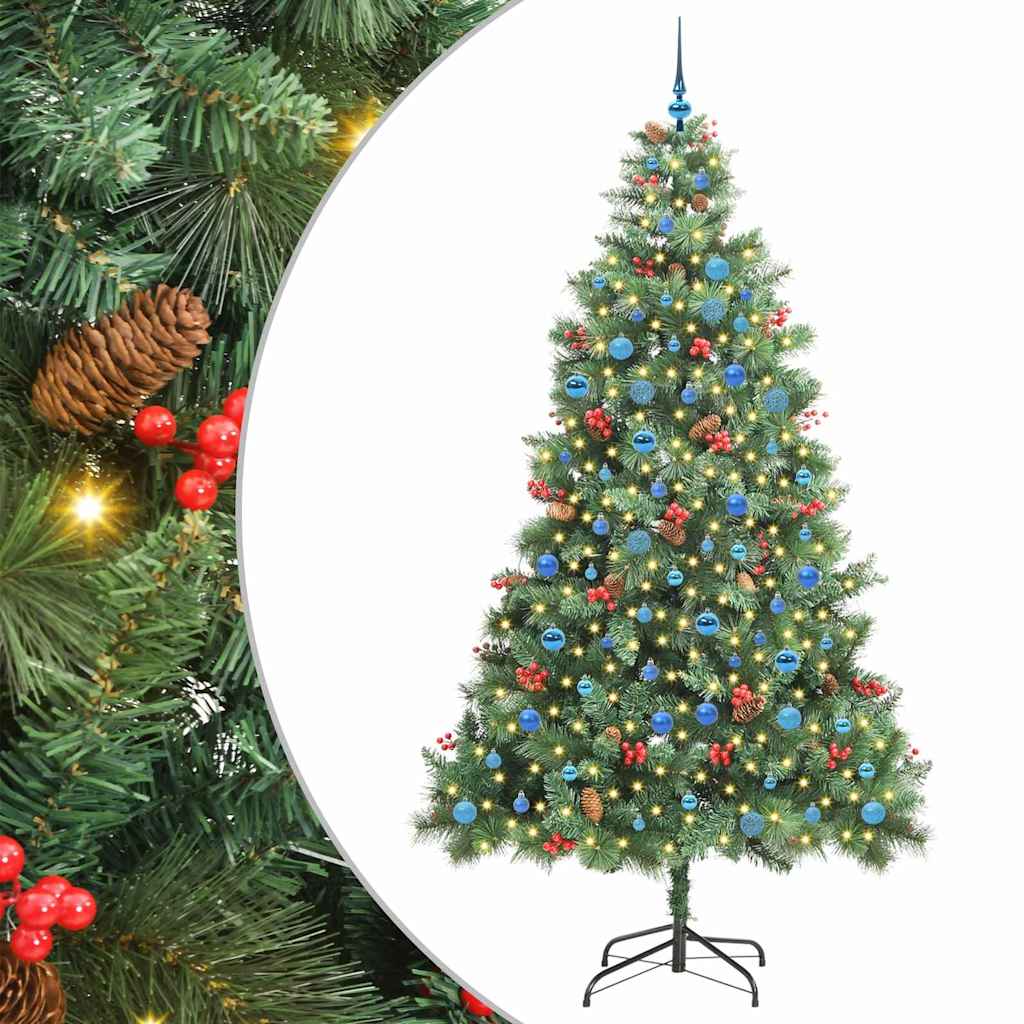 vidaXL Artificial Christmas Tree Green 240 cm PVC and Metal