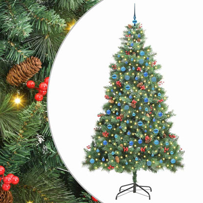 vidaXL Artificial Christmas Tree Green 240 cm PVC and Metal