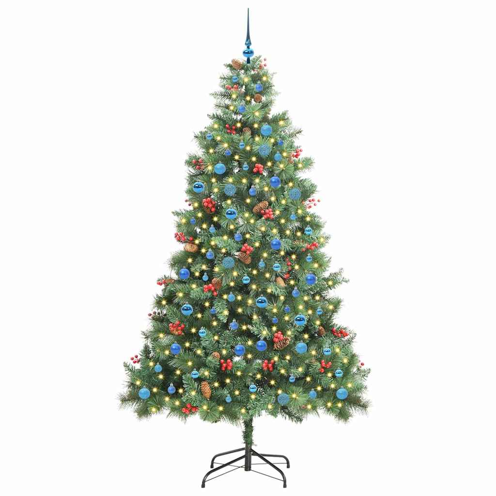 vidaXL Artificial Christmas Tree Green 240 cm PVC and Metal