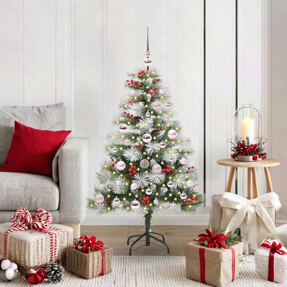 vidaXL Artificial Christmas Tree Green and white 120 cm