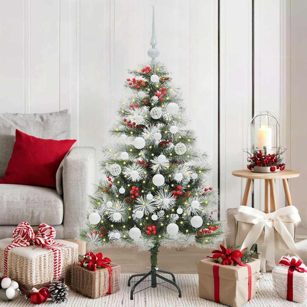 vidaXL Artificial Christmas Tree Green and white 120 cm
