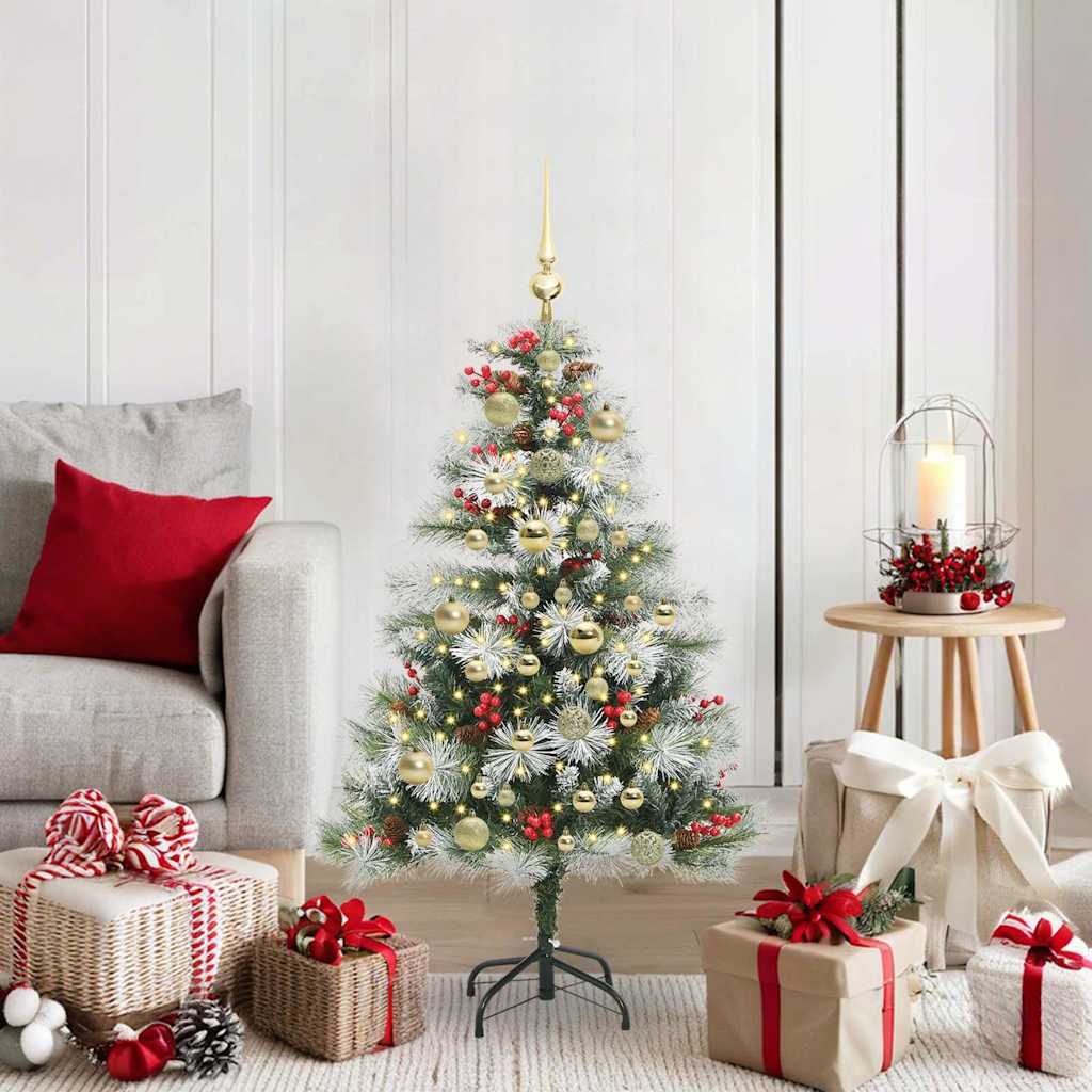 vidaXL Artificial Christmas Tree Green and white 120 cm