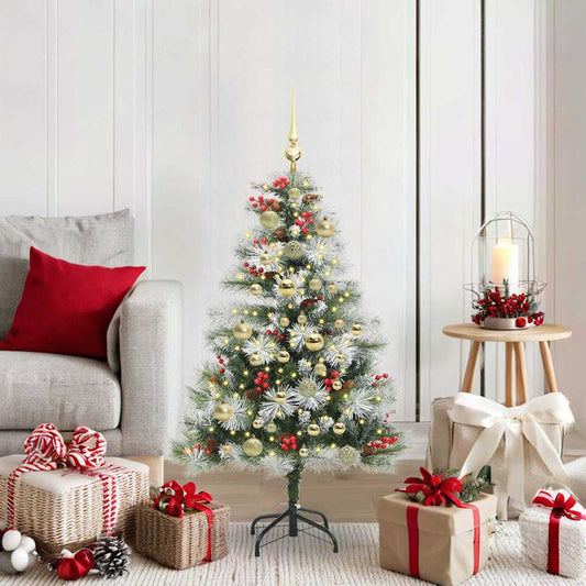 vidaXL Artificial Christmas Tree Green and white 120 cm