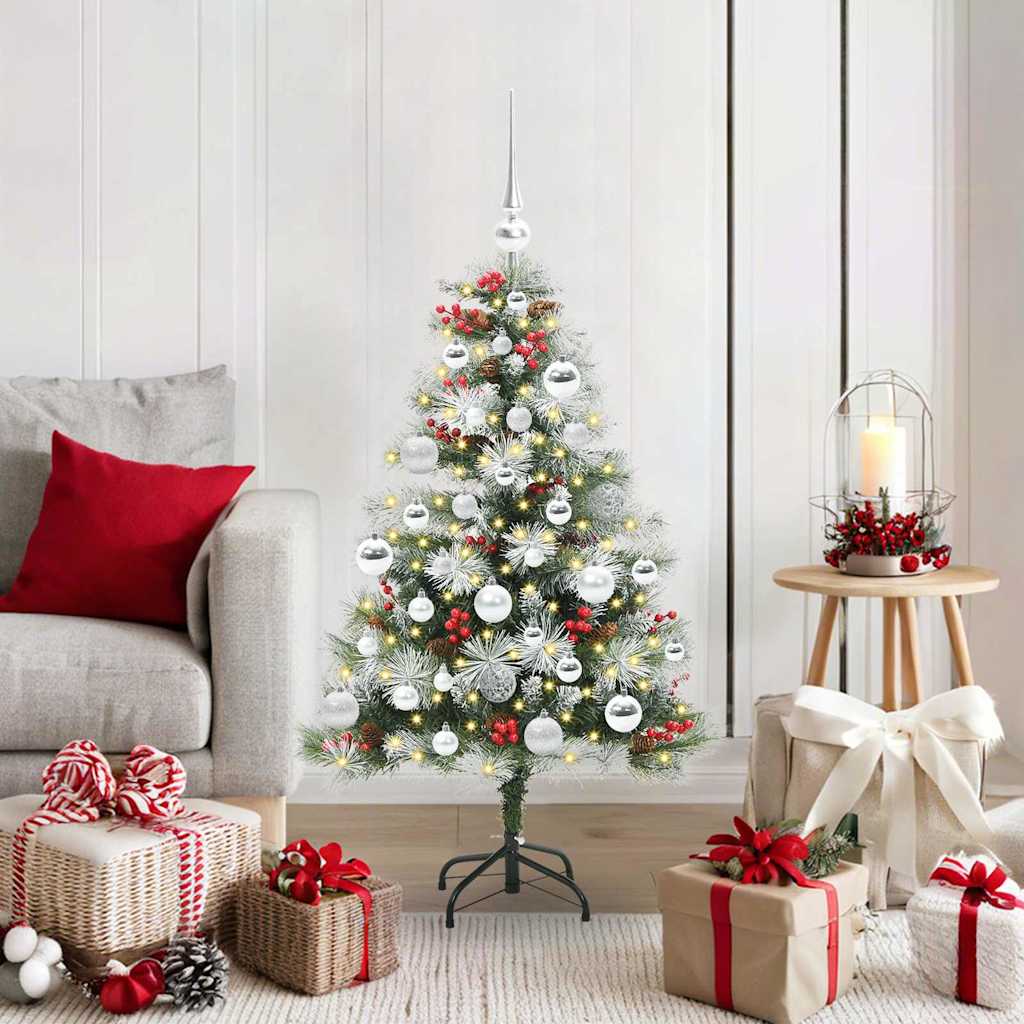 vidaXL Artificial Christmas Tree Green and white 120 cm