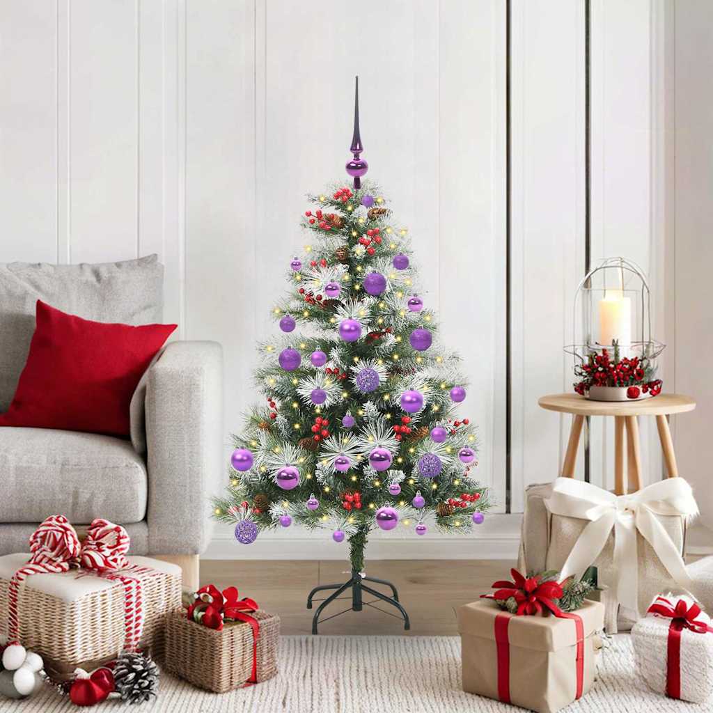 vidaXL Artificial Christmas Tree Green and white 120 cm