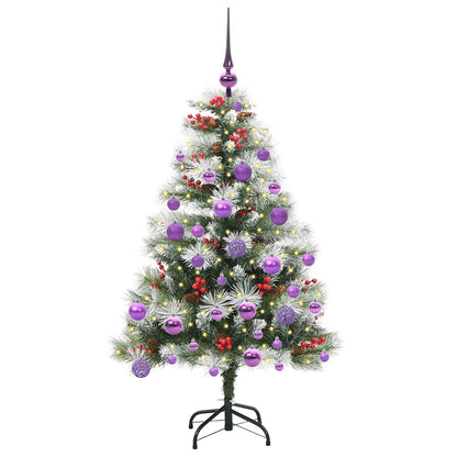 vidaXL Artificial Christmas Tree Green and white 120 cm
