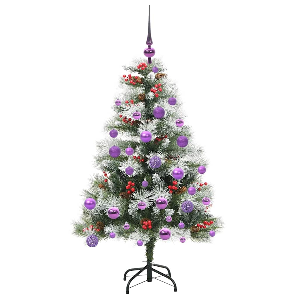 vidaXL Artificial Christmas Tree Green and white 120 cm